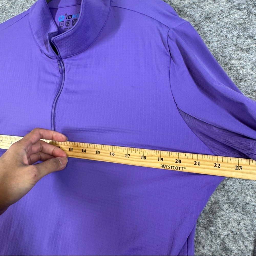 IBKUL Purple Quarter Zip Pullover XL UPF 50+ Golf Athletic Pickleball Top - Picture 8 of 16